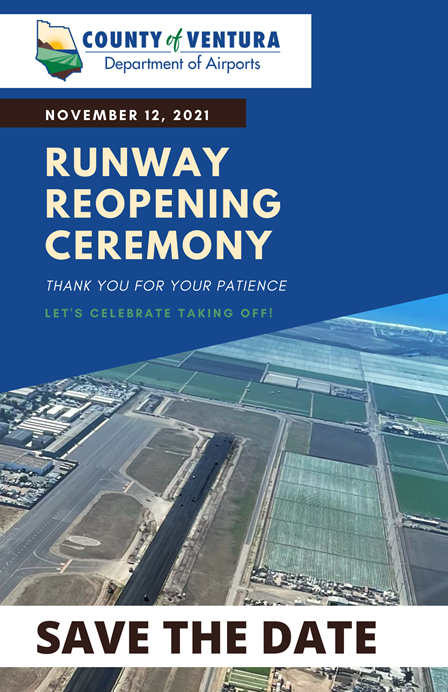 Oxnard Airport Reopening November 5, 2021